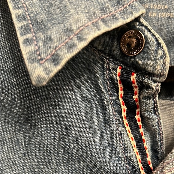 Guess Blue Long Sleeve Button Down Shirt - Picture 6 of 10